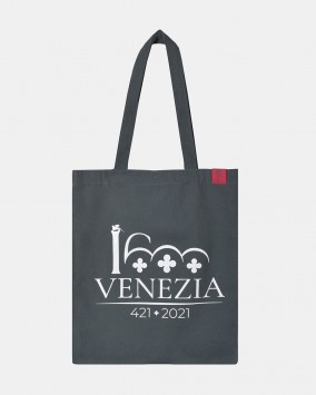 Shopper grigio logo Venezia 1600 bianco fronte