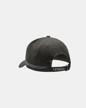 Dark grey baseball cap white Venezia 1600 logotype back