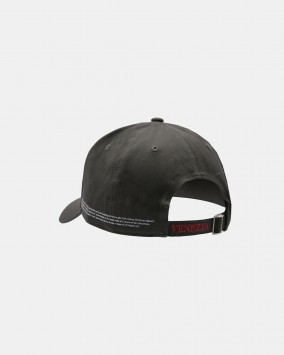 Dark grey baseball cap red Venezia 1600 logotype back